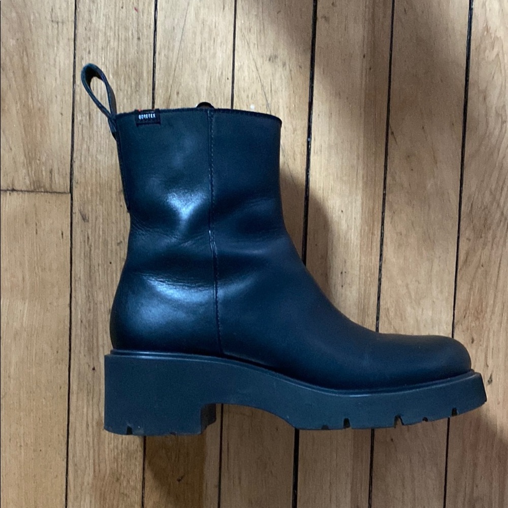 Camper Milah Gore-Tex waterproof Black Leather Ankle Boots